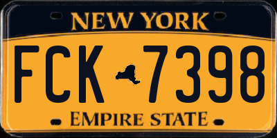 NY license plate FCK7398