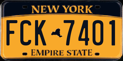 NY license plate FCK7401
