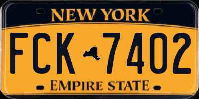 NY license plate FCK7402