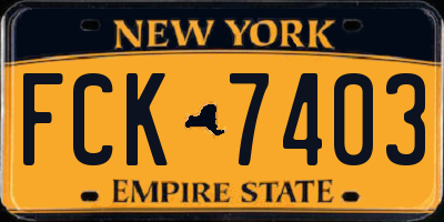 NY license plate FCK7403