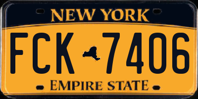 NY license plate FCK7406