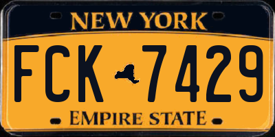 NY license plate FCK7429