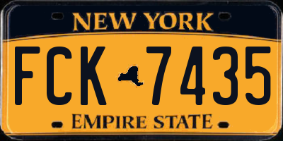 NY license plate FCK7435