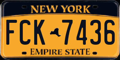 NY license plate FCK7436