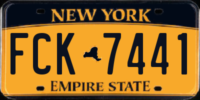 NY license plate FCK7441