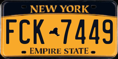 NY license plate FCK7449