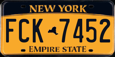 NY license plate FCK7452