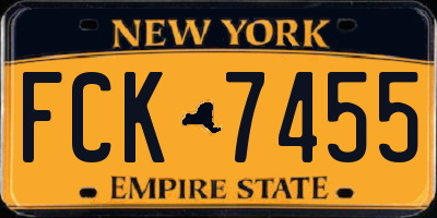 NY license plate FCK7455