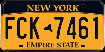 NY license plate FCK7461