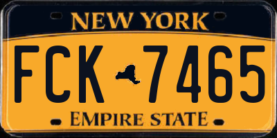 NY license plate FCK7465
