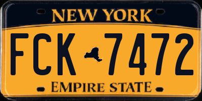 NY license plate FCK7472