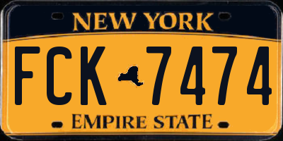 NY license plate FCK7474