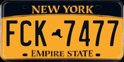 NY license plate FCK7477