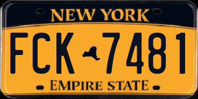 NY license plate FCK7481