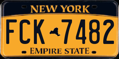 NY license plate FCK7482