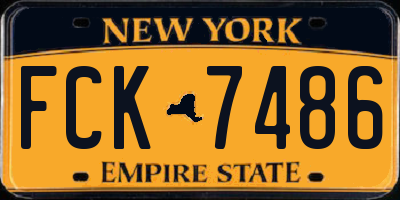 NY license plate FCK7486