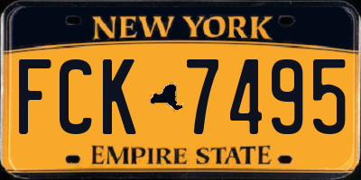 NY license plate FCK7495