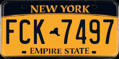 NY license plate FCK7497