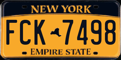 NY license plate FCK7498