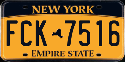 NY license plate FCK7516