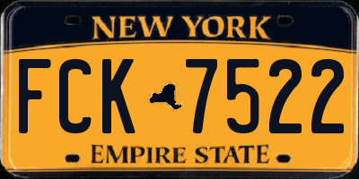 NY license plate FCK7522