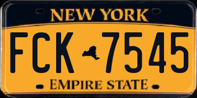 NY license plate FCK7545