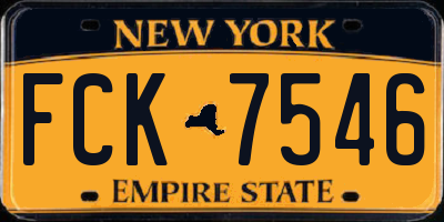 NY license plate FCK7546