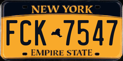 NY license plate FCK7547