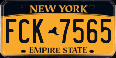 NY license plate FCK7565
