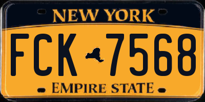 NY license plate FCK7568