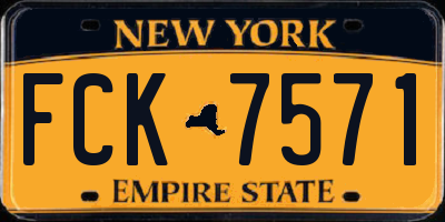 NY license plate FCK7571