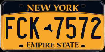 NY license plate FCK7572