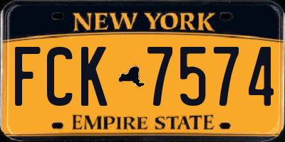 NY license plate FCK7574