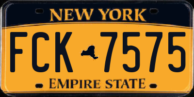 NY license plate FCK7575