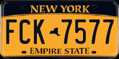 NY license plate FCK7577