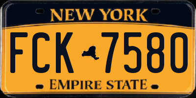 NY license plate FCK7580