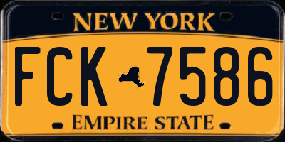 NY license plate FCK7586