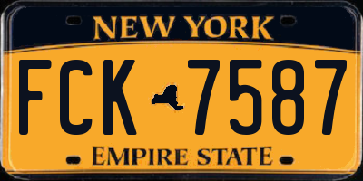 NY license plate FCK7587