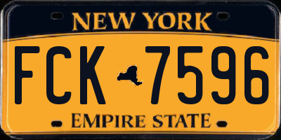 NY license plate FCK7596