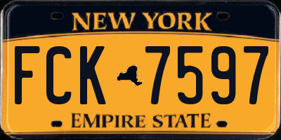 NY license plate FCK7597