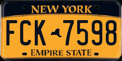 NY license plate FCK7598