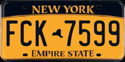 NY license plate FCK7599