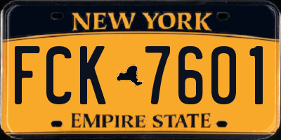 NY license plate FCK7601