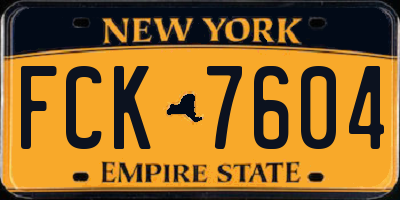 NY license plate FCK7604