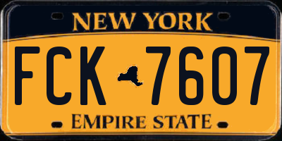 NY license plate FCK7607