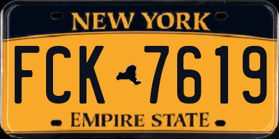 NY license plate FCK7619