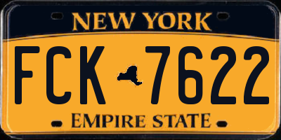 NY license plate FCK7622