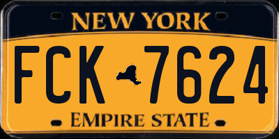 NY license plate FCK7624
