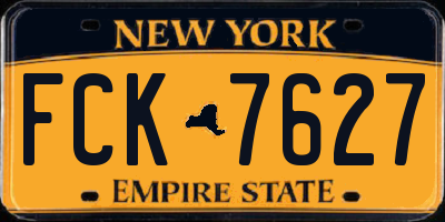 NY license plate FCK7627