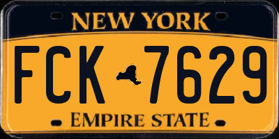 NY license plate FCK7629